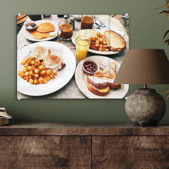 Peinture sur verre - Le brunch du week-end est servi - 40x30 cm - Peintures sur Verre Peintures - Photo sur Glas
