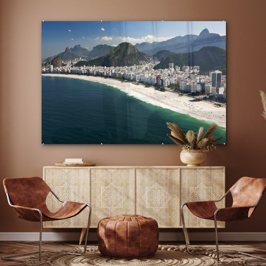 MuchoWow® Peinture sur Verre - Brésil - Plage - Rio de Janeiro - 180x120 cm - Peintures sur Verre Peintures - Photo sur Glas