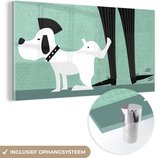 MuchoWow® Peinture sur verre 160x80 cm - Peinture acrylique sur verre - Chien grossier - Photo sur verre - Peintures