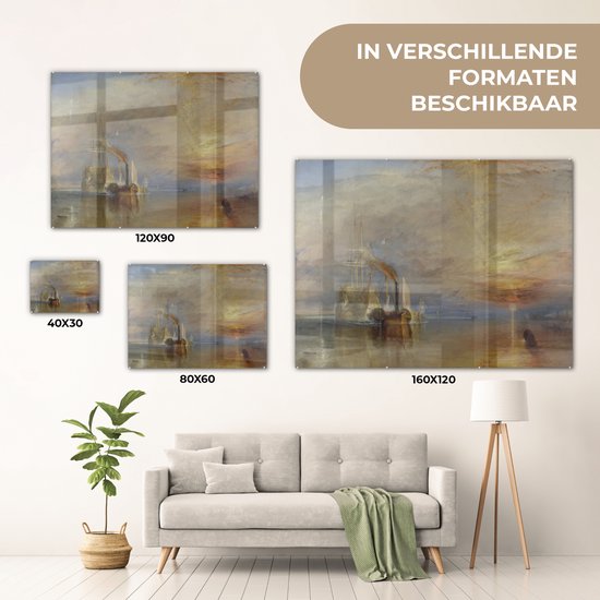 Peinture sur Verre - The Fighting Temeraire - Peinture de Joseph Mallard William Turner - 40x30 cm - Peintures sur Verre Peintures - Photo sur Glas