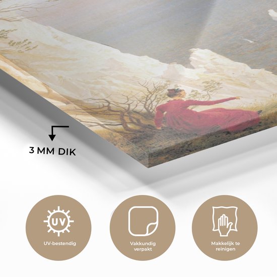 MuchoWow® Peinture sur Verre - Falaises de Craie sur Rügen - Peinture de Caspar David Friedrich - 30x40 cm - Peintures sur Verre Acrylique - Photo sur Glas