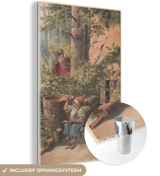 MuchoWow® Peinture sur verre 80x120 cm - Peinture acrylique sur verre - Illustration d'un gnome - Photo sur verre - Peintures