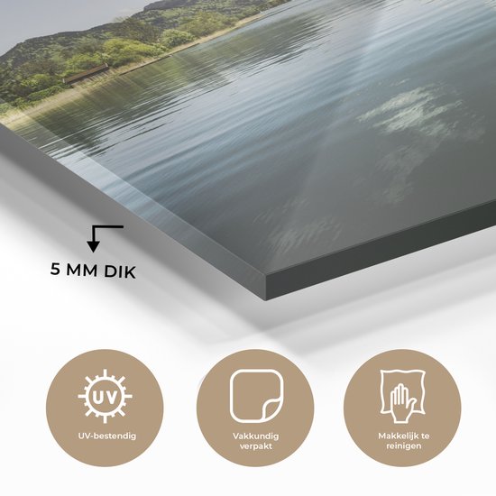 Peinture sur verre - Un lac bleu clair avec une jetée - 150x100 cm - Peintures sur Verre Peintures - Photo sur Glas