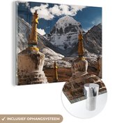 MuchoWow® Glasschilderij 40x30 cm - Schilderij acrylglas - De Aziatische Kailash berg dichtbij het westen van China - Foto op glas - Schilderijen