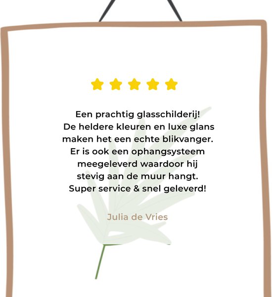 Peinture sur Verre - Plante - Cadre - Wit - Abstrait - 150x100 cm - Peintures sur Verre Peintures - Photo sur Glas