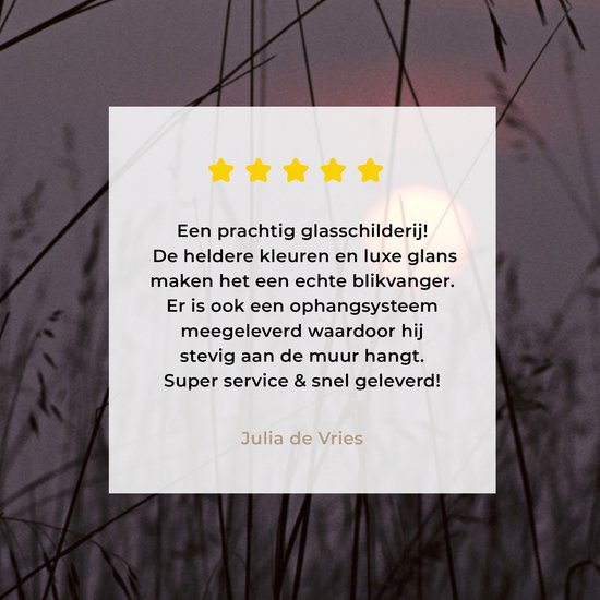 MuchoWow® Peinture sur verre 60x40 cm - Peinture sur verre acrylique - Le coucher de soleil à Emas - Photo sur verre - Peintures