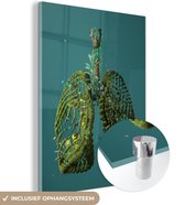 MuchoWow® Glasschilderij 60x80 cm - Schilderij acrylglas - Groene longen - Foto op glas - Schilderijen