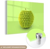 MuchoWow® Glasschilderij 30x20 cm - Schilderij acrylglas - Kunstzinnige appel - Foto op glas - Schilderijen
