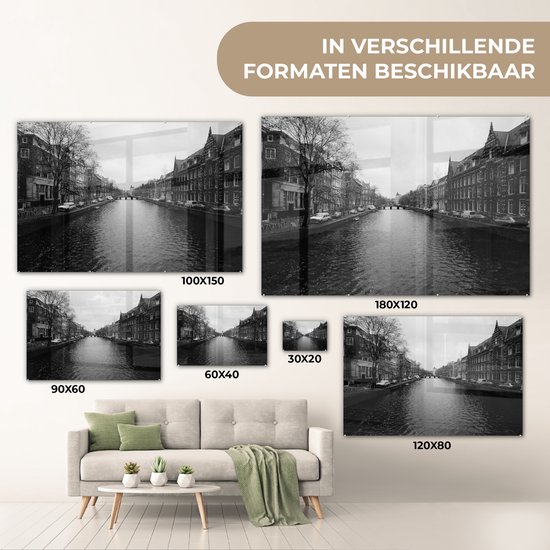 Peinture sur verre - Canal à Amsterdam - 120x80 cm - Peintures Plexiglas