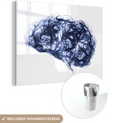 Peinture sur verre MuchoWow® - Vagues pensantes - 80x60 cm - Peintures acrylique - Photo sur Glas