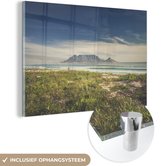Beaux nuages sur la mer et la Montagne de la Table en Afrique Plexiglas 180x120 cm - Tirage photo sur Glas (décoration murale plexiglas) XXL / Groot format!