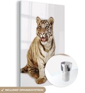 MuchoWow® Peinture sur verre 80x120 cm - Peinture sur verre acrylique - Lionceau - Animal - Tigre - Photo sur verre - Peintures