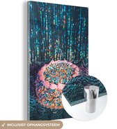 MuchoWow® Glasschilderij 80x120 cm - Schilderij acrylglas - Verjaardagstaart met sprinkles - Foto op glas - Schilderijen