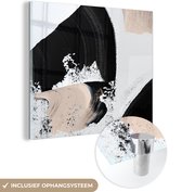 MuchoWow® Glasschilderij 90x90 cm - Schilderij acrylglas - Verf - Abstract - Design - Foto op glas - Schilderijen