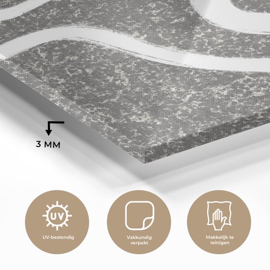 MuchoWow® Peinture sur verre 20x20 cm - Peinture sur verre acrylique - Abstrait - Minimalisme - Design - Photo sur verre - Peintures