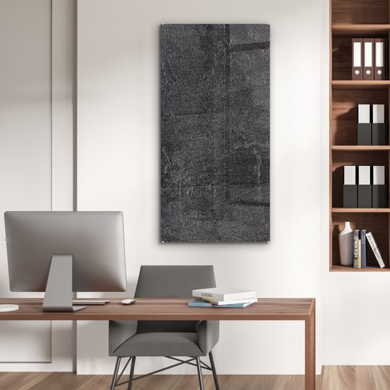 MuchoWow® Peinture sur verre 60x120 cm - Peinture sur verre - Ardoise - Béton - Natuursteen - Grijs - Industriel - Photo sur verre acrylique - Peintures