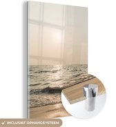 MuchoWow® Glasschilderij 100x150 cm - Schilderij acrylglas - Zee - Strand - Zon - Foto op glas - Schilderijen