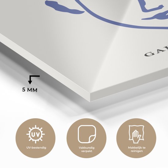 MuchoWow® Peinture sur verre 120x160 cm - Peinture sur verre acrylique - Henri Matisse - Maîtres anciens - Portrait - Blauw - Photo sur verre - Peintures