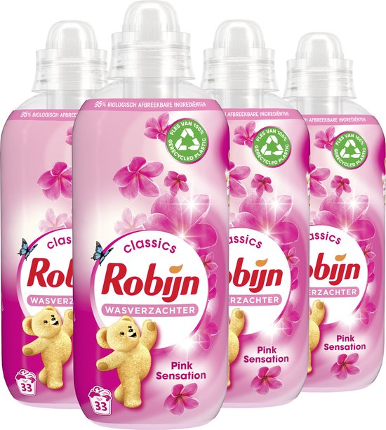 Robijn Classics Pink Sensation Wasverzachter - 4 x 33 wasbeurten - Voordeelverpakking - Robijn