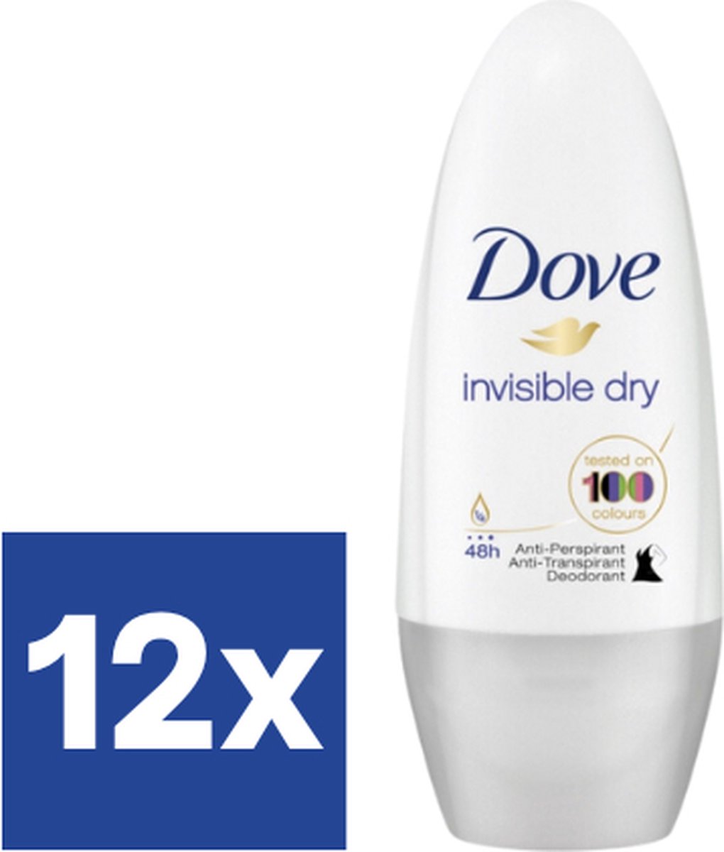 Dove Roll-On Deodorant Invisible Dry - 12 x 50 ml