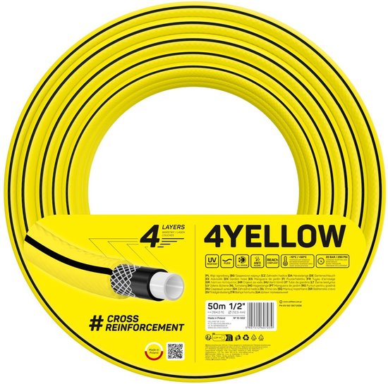 Cellfast - 4YELLOW Tuinslang 1/2" 50m - 20Bar - 4-laags