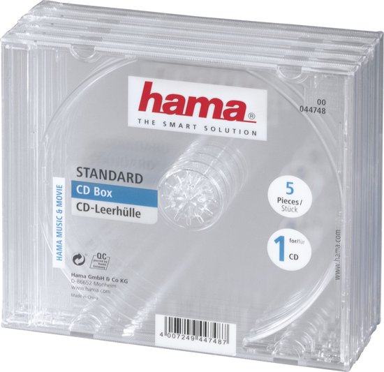 Hama Cd-Box Transparant 5Stuks
