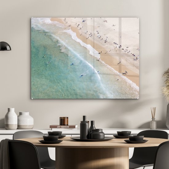 Peinture sur Verre - Vue de Dessus de la Plage de Bondi en Australie - 80x60 cm - Peintures sur Verre Peintures - Photo sur Glas