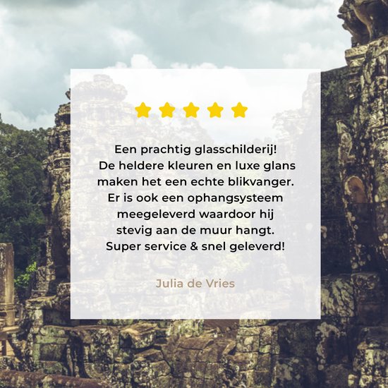 MuchoWow® Peinture sur verre - Le Temple Bayon à Angkor Thom au Cambodge - 90x60 cm - Peintures sur verre acrylique - Photo sur Glas