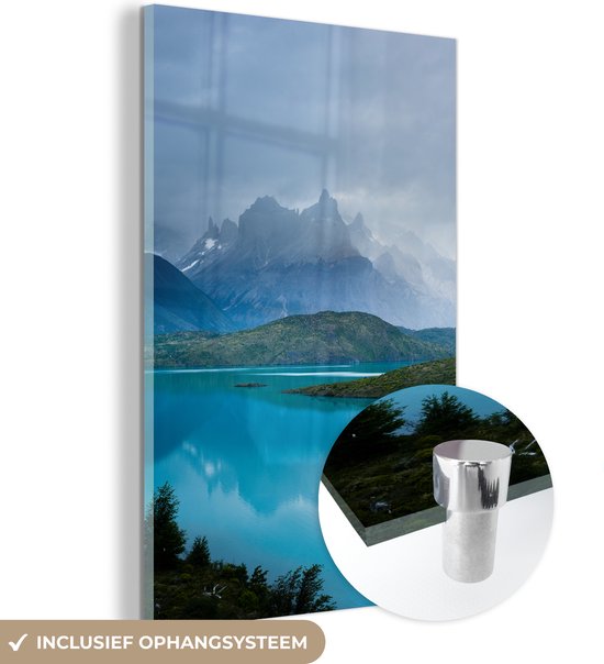 MuchoWow® Glasschilderij 20x30 cm - Schilderij acrylglas - Meer - Chili - Foto op glas - Schilderijen