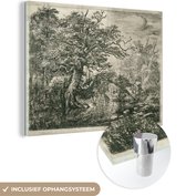 MuchoWow® Glasschilderij 160x120 cm - Schilderij acrylglas - De reizigers - Schilderij van Jacob van Ruisdael - Foto op glas - Schilderijen