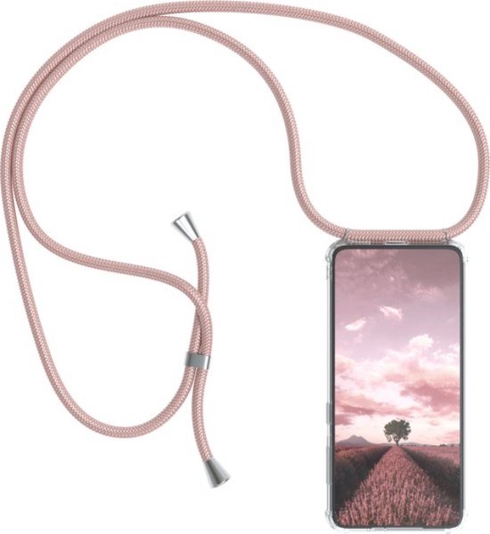 iPhone 14 transparant hoesje met kort Pearlfection koord