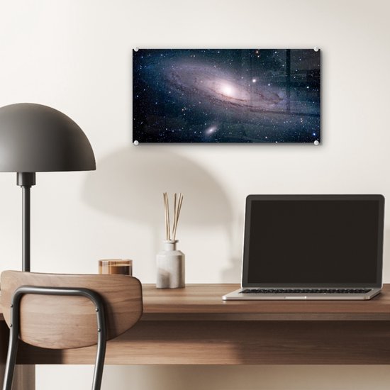 MuchoWow® Peinture sur verre 40x20 cm - Peinture sur verre acrylique - La Voie Lactée dans un ciel étoilé - Photo sur verre - Peintures