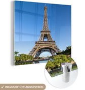 MuchoWow® Peinture sur Verre - Photo Originale de la Tour Eiffel à Paris - 20x20 cm - Peintures sur Verre Acrylique - Photo sur Glas