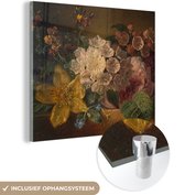 MuchoWow® Glasschilderij 50x50 cm - Schilderij acrylglas - Bloemen - Schilderij van G.J.J Van Os - Foto op glas - Schilderijen