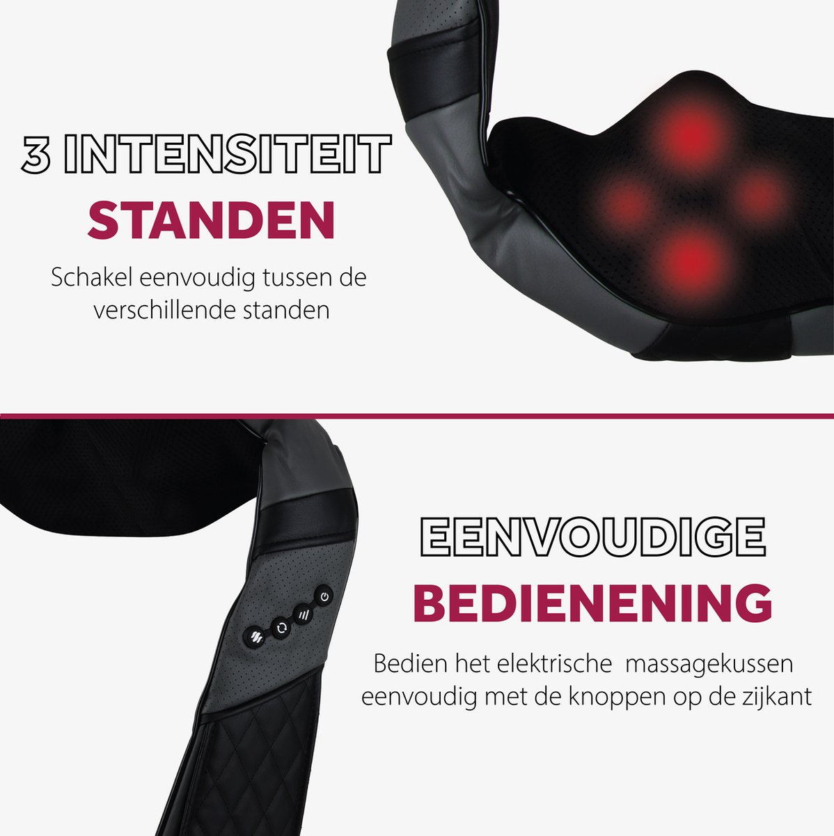 Northwall Shiatsu Massagekussen - Nekmassage apparaat - Infrarood Warmtefunctie - Nek en Schouders Massage Kussen met Draagtas — cadeau in Cadeau-ideeën - foto 6
