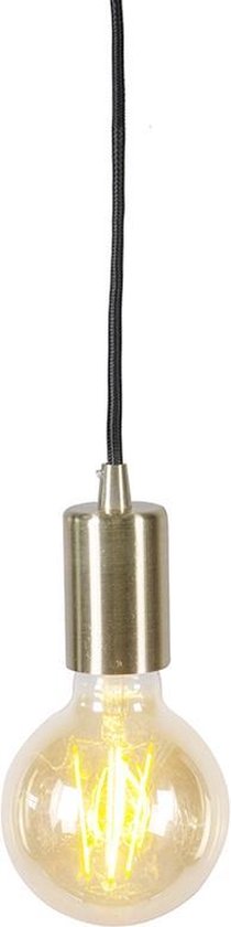 QAZQA Facil - Design Hanglamp - 1 lichts - Ø 45 mm - Zwart Goud - Woonkamer | Slaapkamer | Keuken