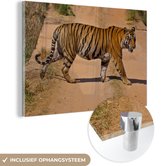 Tigre du Bengale croix sur Glas 120x80 cm - Tirage photo sur Glas (décoration murale en plexiglas)