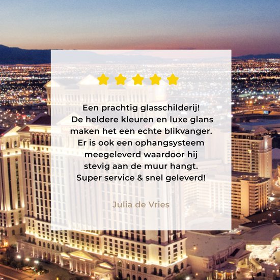 Night lights Las Vegas Glass 60x40 cm - Tirage photo sur verre (décoration murale en plexiglas)