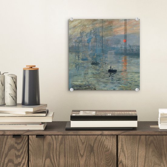Peinture sur verre - Impression, lever de soleil - Claude Monet - 20x20 cm - Peintures sur Verre Peintures - Photo sur Glas