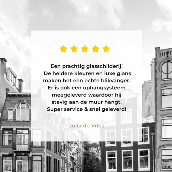 MuchoWow® Peinture sur verre 120x80 cm - Peinture sur verre acrylique - Maisons de canal Amsterdam - noir et blanc - Photo sur verre - Peintures