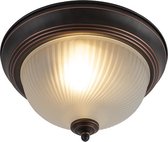 QAZQA classico - Klassieke Plafondlamp - 1 lichts - Ø 280 mm - Bruin - Woonkamer | Slaapkamer | Keuken