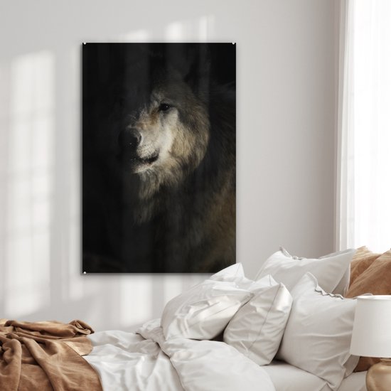 Peinture sur Verre - Loup - Clair - Sombre - 80x120 cm - Peintures sur Verre Peintures - Photo sur Glas