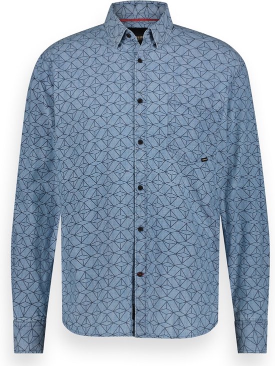 Twinlife Homme chambray allover print - Chemises - Léger - Fort - Blauw - S