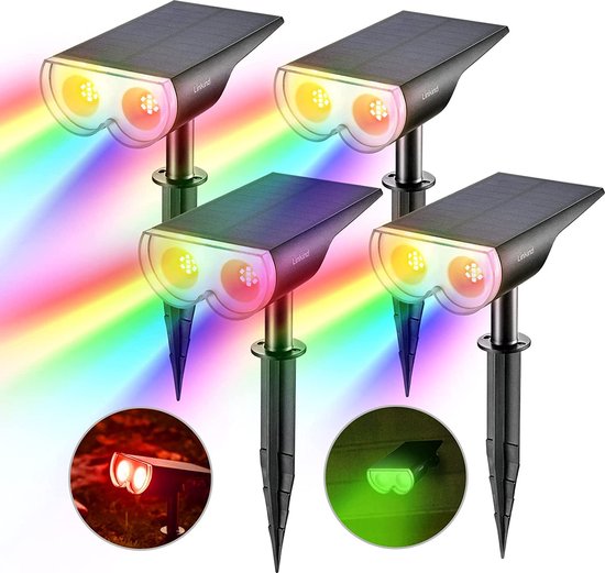 Linkind Kleurrijke Solar Dusk to Dawn Garden Lights, Multicolor