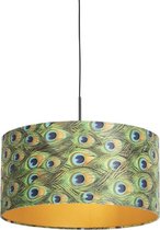 QAZQA combi - Klassieke Hanglamp met kap - 1 lichts - Ø 500 mm - Multicolor - Woonkamer | Slaapkamer | Keuken