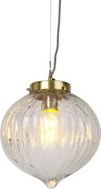 QAZQA Visha - Design Hanglamp - 1 lichts - H 1400 mm - Goud/messing -  Woonkamer | Slaapkamer | Keuken