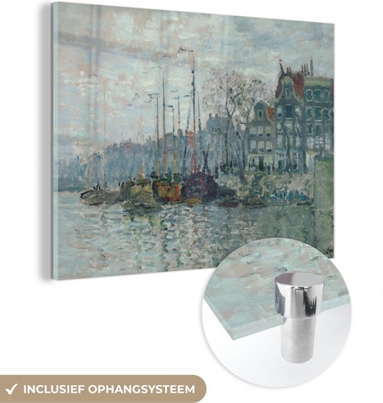 Peinture sur Verre - Zaandam la digue - Peinture de Claude Monet - 160x120 cm - Peintures sur Verre Peintures - Photo sur Glas