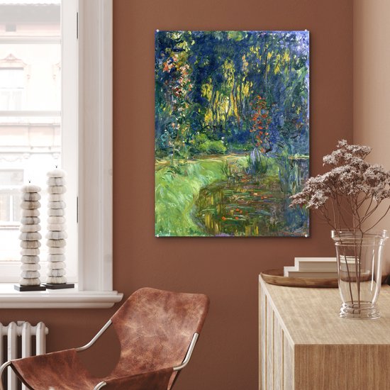 MuchoWow® Peinture sur verre - L'étang aux nénuphars - Peinture de Claude Monet - 60x80 cm - Peintures sur verre acrylique - Photo sur Glas