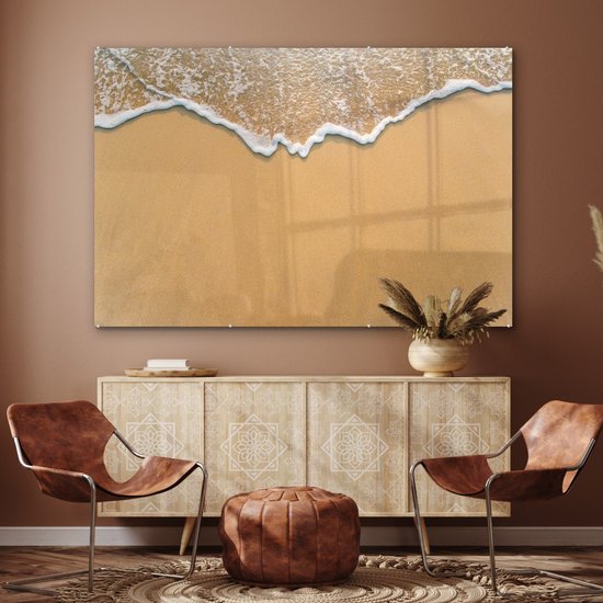 MuchoWow® Peinture sur verre 180x120 cm - Peinture sur verre acrylique - Plage - Été - Mer - Photo sur verre - Peintures