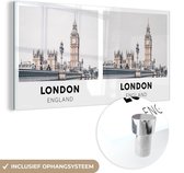 MuchoWow® Glasschilderij 40x20 cm - Schilderij acrylglas - Engeland - Londen - Big Ben - Foto op glas - Schilderijen